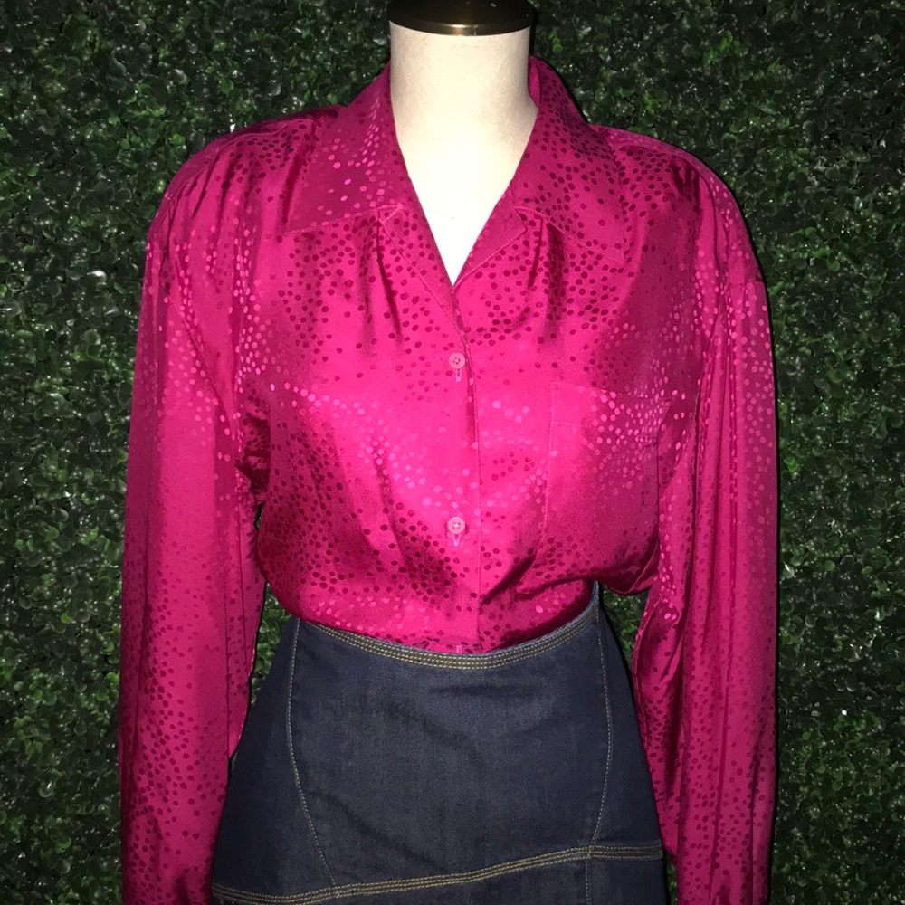 Vintage hot pink blouse